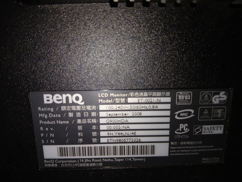 Monitor Benq  G900HDA