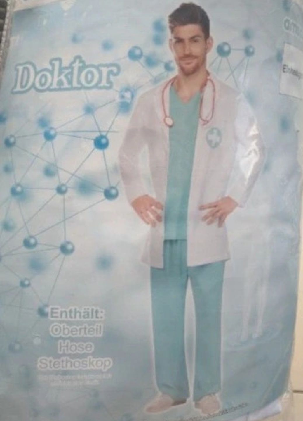 Kostium strój roz. Uni Doktor Lekarz halloween karnawał bal