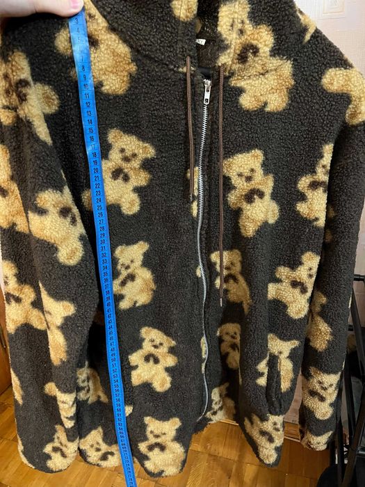 Теплая кофта медведи, мишки, на замке с капюшоном