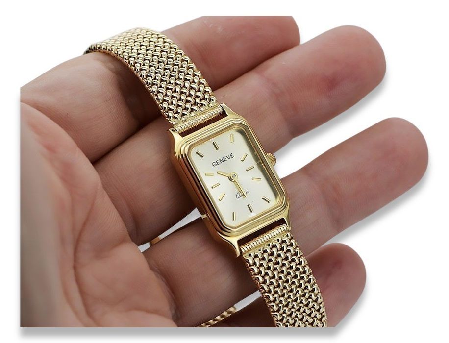 Złoty damski zegarek z bransoletą 14k Geneve lw023y&lbw003y Katowice
