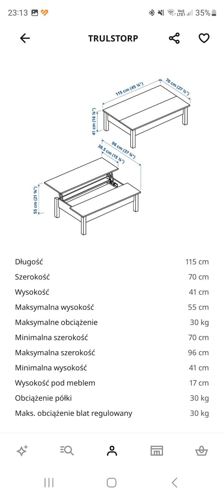 Stolik kawowy biały