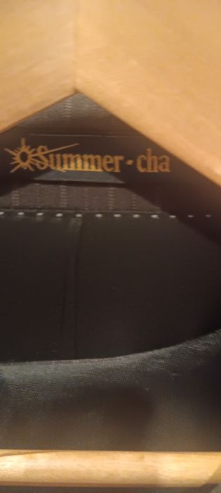 Garnitur męski trzyczęściowy 46/170 czarny w prążki Summer Cha/stan id