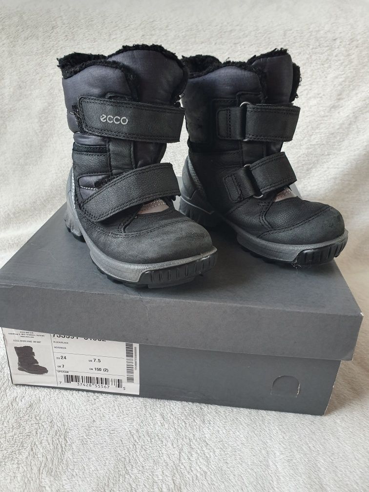 buty zimowe ecco biom 24 śniegowce gore tex skórzane na rzepy