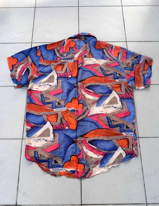 Koszula hawajska jedwabna plażowa letnia retro vintage r. XL