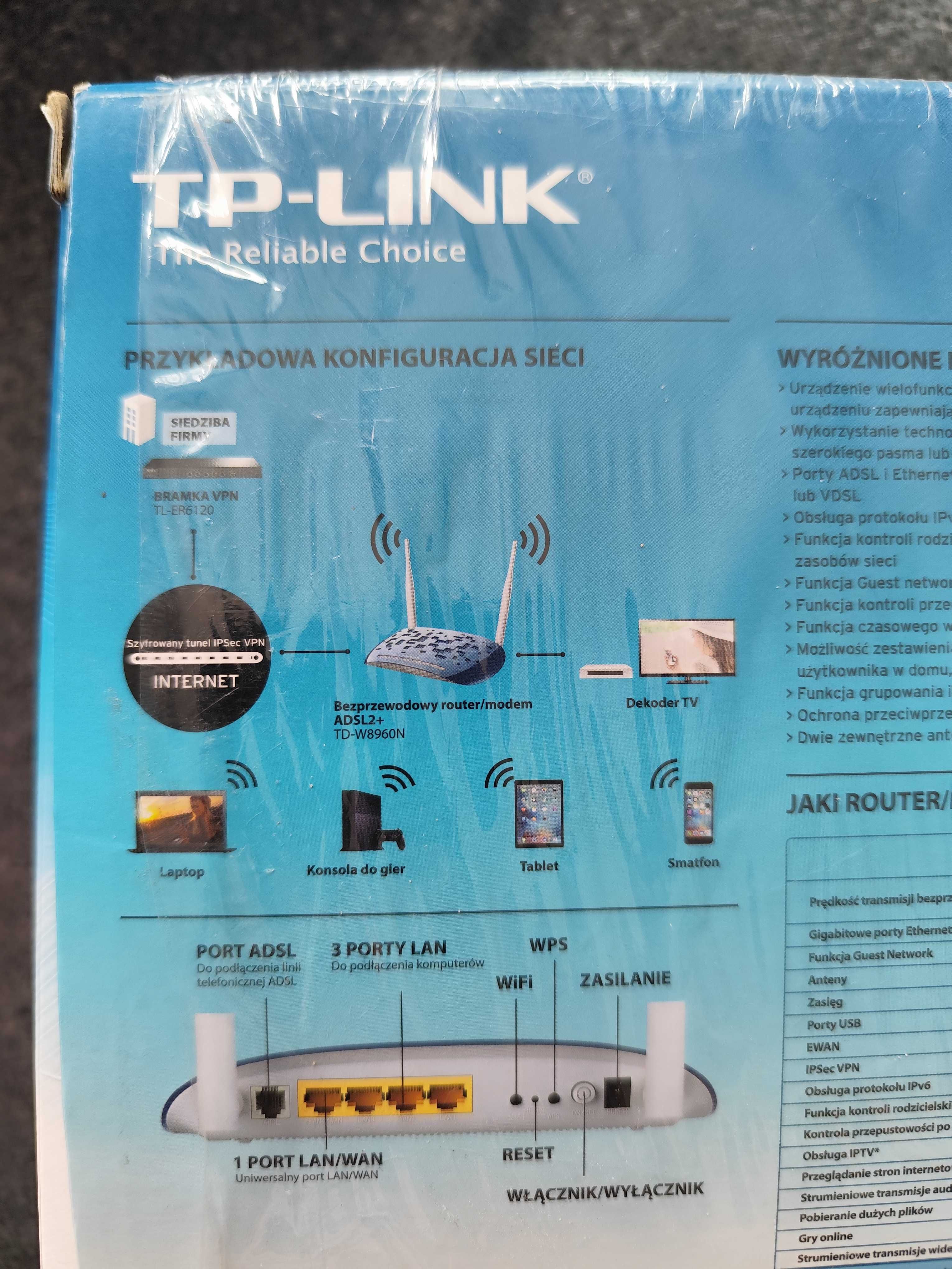 Bezprzewodowy router/modem ADSL2+ standard N, 300MB/s