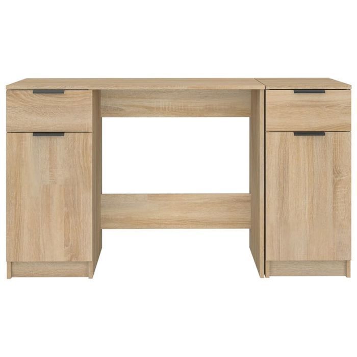 Vidaxl Biurko Z Szafką Boczną, Dąb Sonoma, Materiał Drewnopochodny