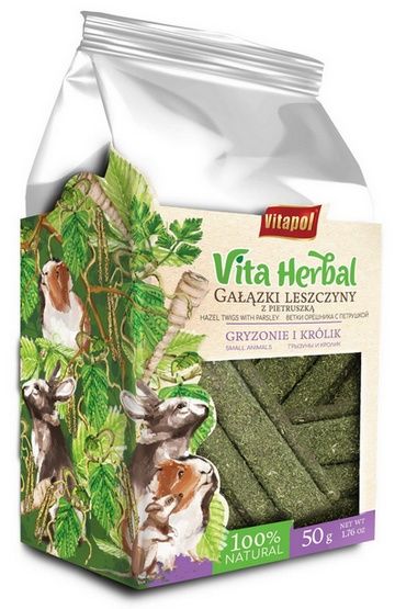 Gałązki leszczyny z pietruszką dla gryzoni i królików - Vitapol 50g