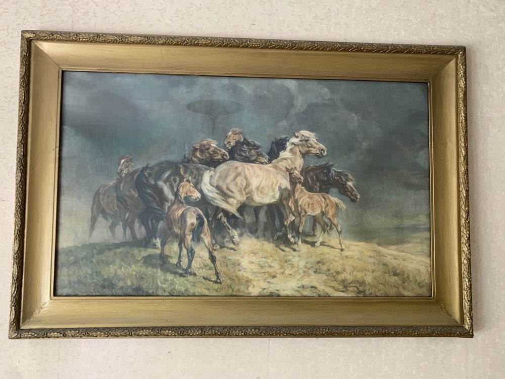 Obraz Konie w „złotej ramie” - 118 x 78
