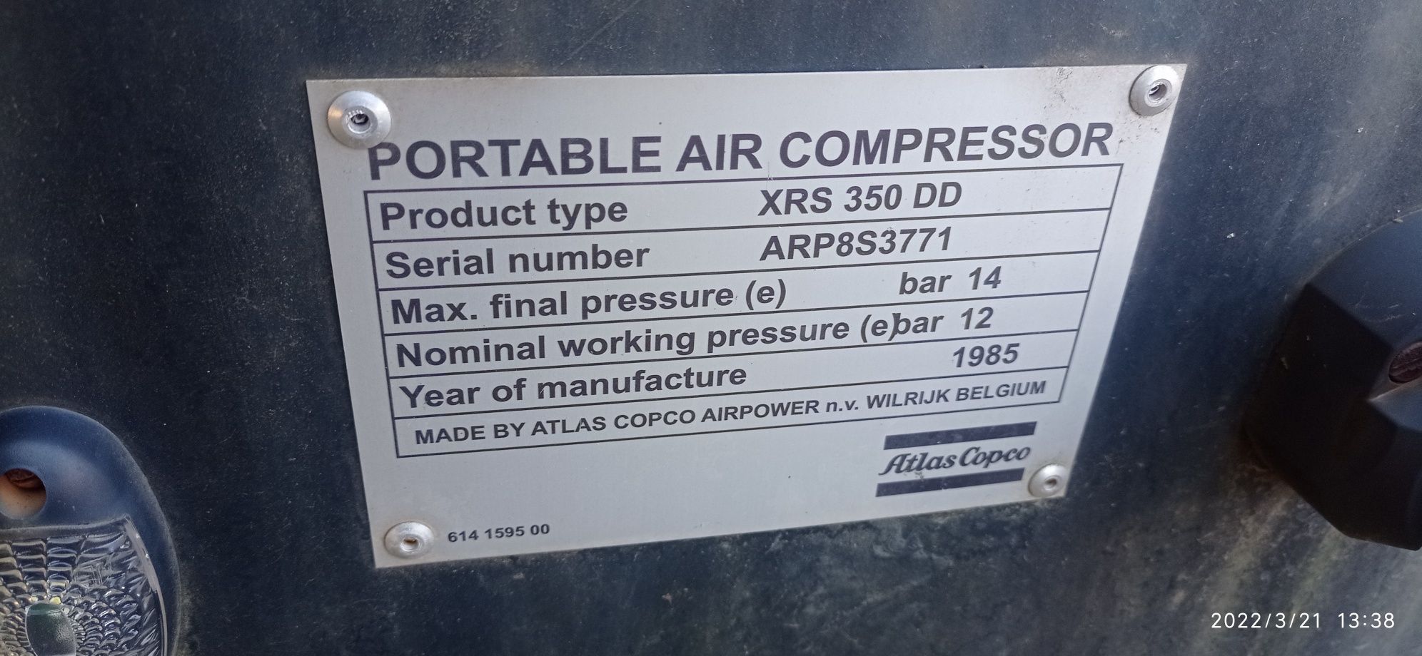 Kompresor atlas copco xrs350 dd