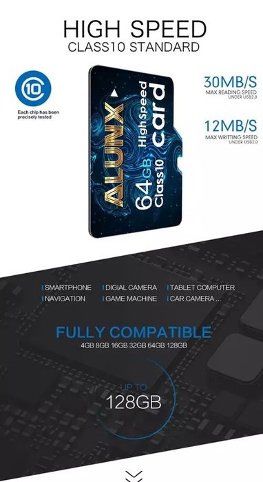 Cartão de memória de 128gb novo com portes incluídos