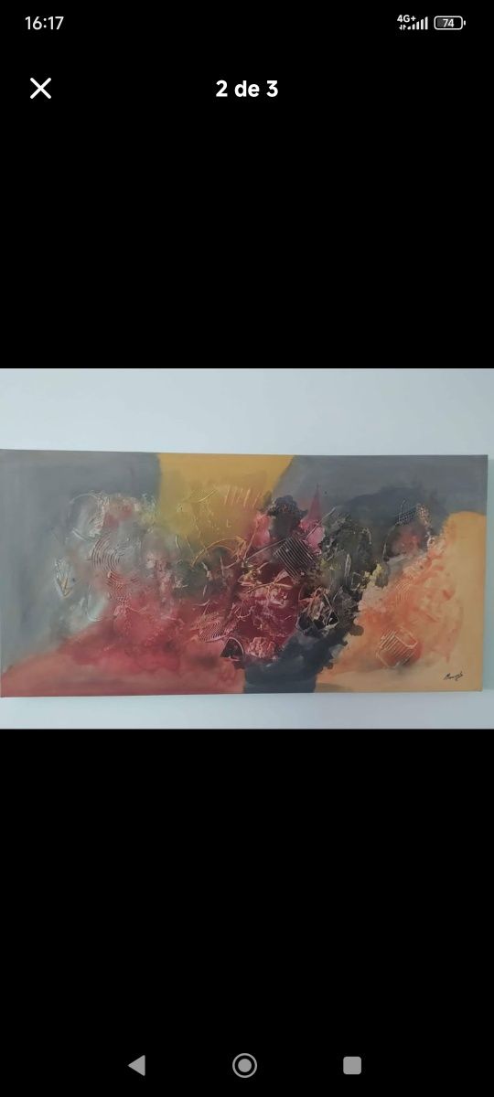 Quadro em tela de relevo