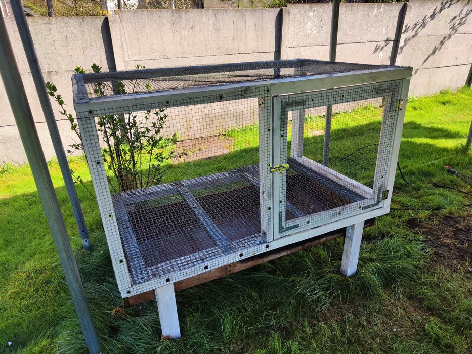 Woliera dla gołębi 150x80x92 ruszt 2mm ocynk, z szufladą, malowana 23r