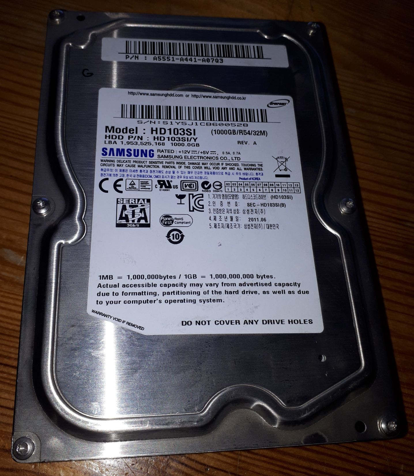 Dysk twardy Samsung 1tb SATA II 3,5