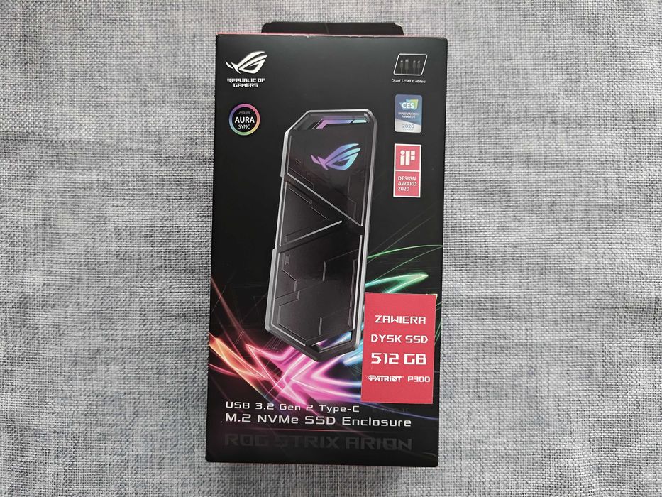 Dysk zewnętrzny SSD ASUS Strix Arion + PATRIOT P300 512 GB