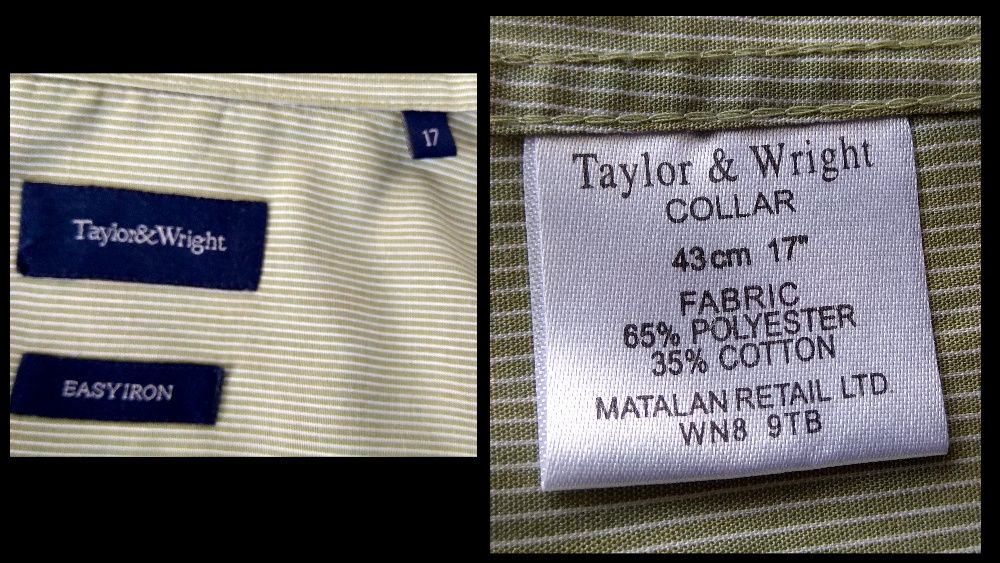Męska koszula Taylor & Wright COLLAR krótki rękaw. Rozm.XL