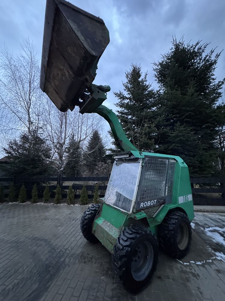 Bobcat Mini ładowarka JCB 165 i Robot z widłami 1,2 m i łyżką FAKTURA