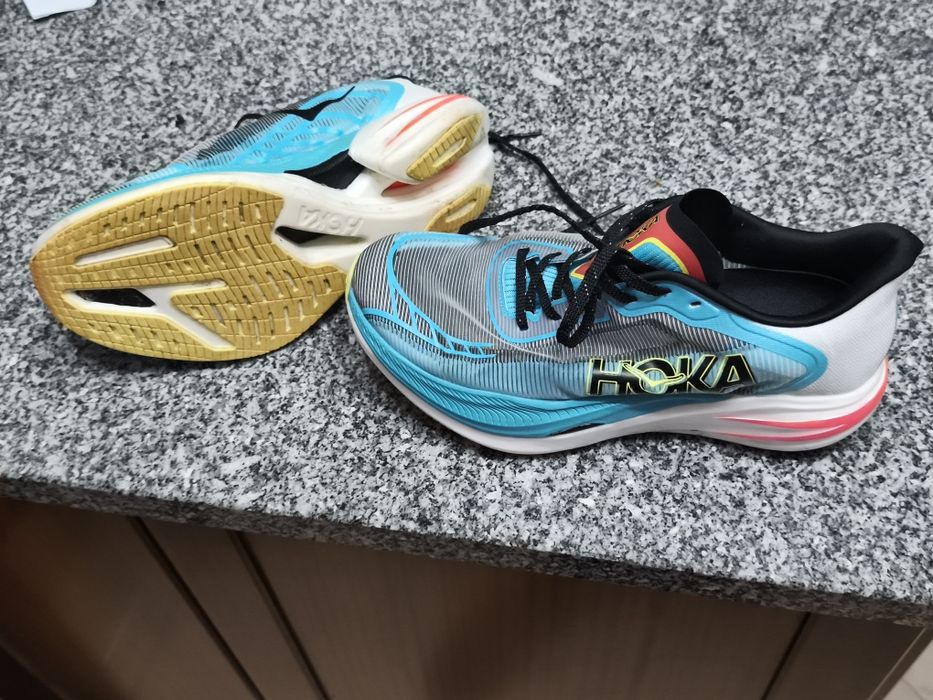 HOKA Cielo X1 2.0 Cyan White Black Red