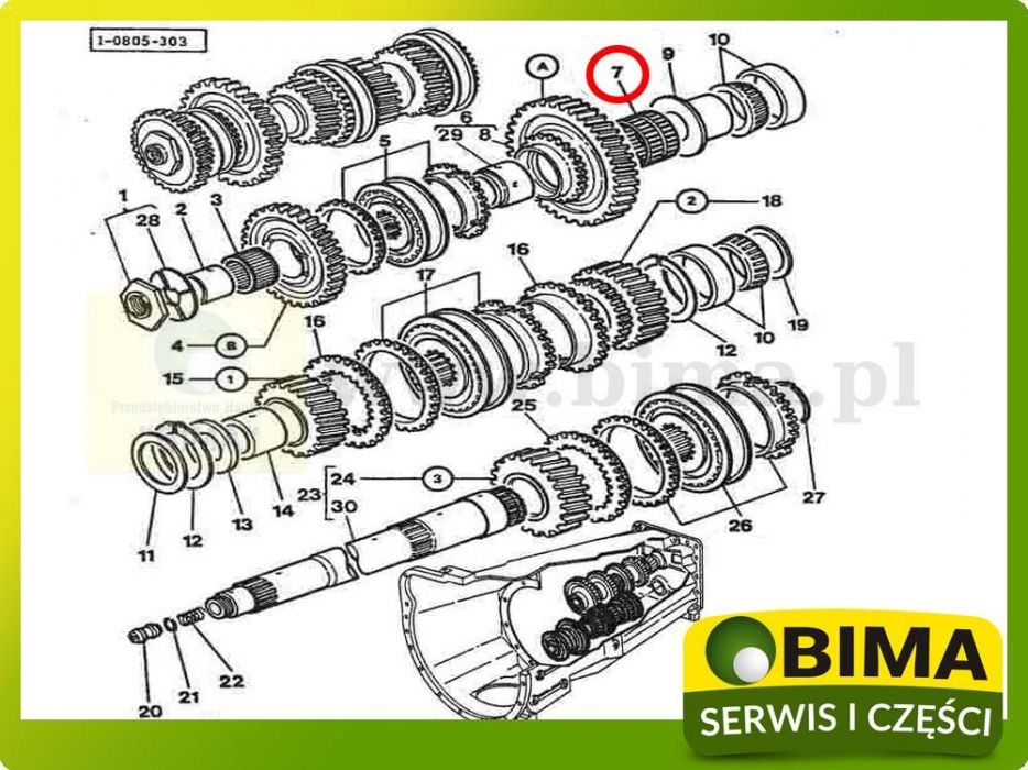 Łożysko a-b rewersu MF Massey Ferguson 3060,3080,3090,3070,6180,6170