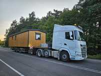 Transport gabarytów niskopodwoziowy  Łodzi  Domki letniskowe maszyn bu