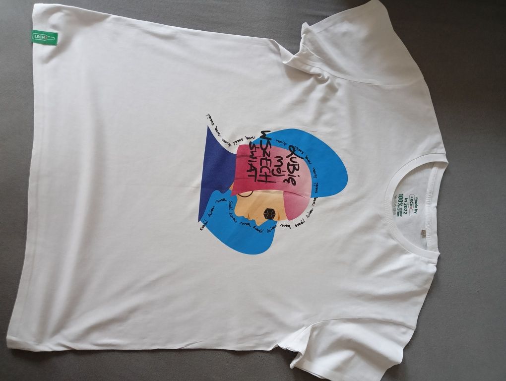 Biała koszulka, unisex, L, t-shirt, Lech, Lubię swój wszechświat.