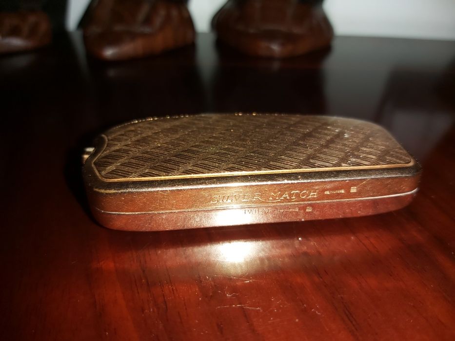 Isqueiro vintage SilverMatch Paquebot, com cobertura em ouro