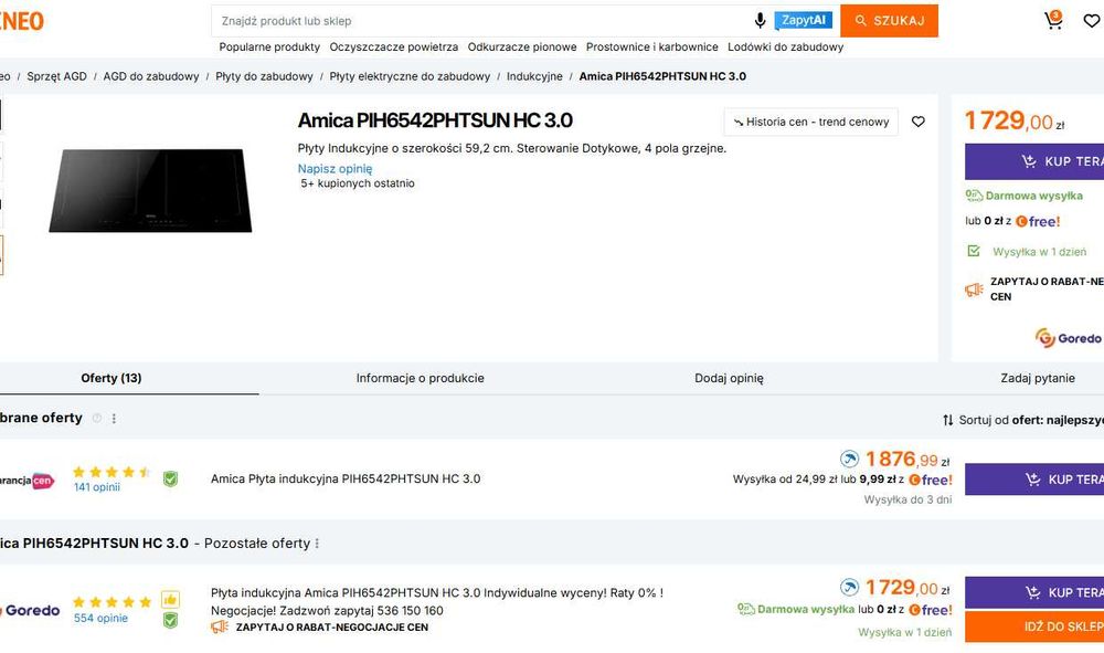 OUTLET nowa Bluetooth Amica PIH6542PHTSUN HC 3.0 gwar 2 lata E4