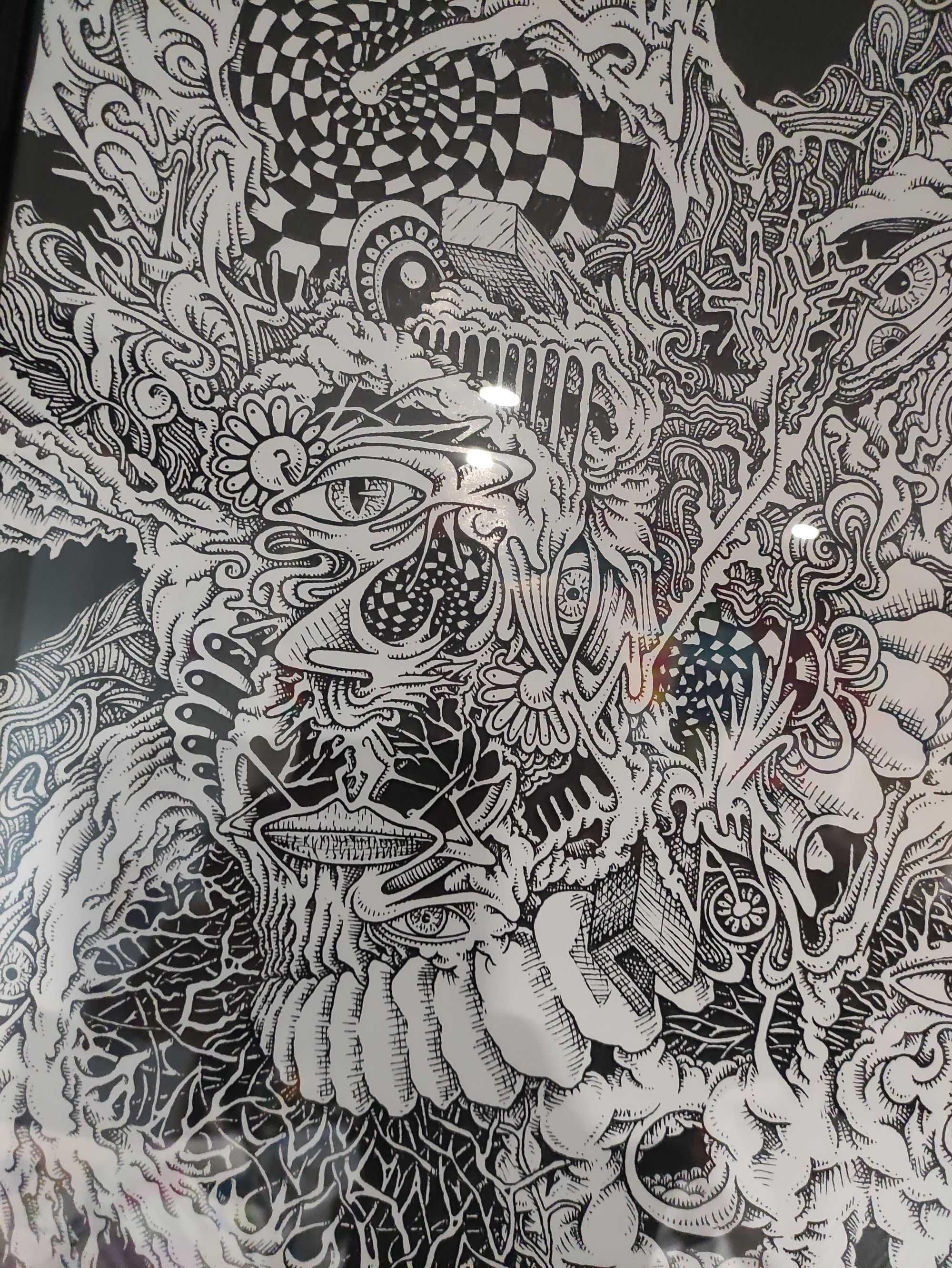 Obraz "WEWNĄTRZ" 40x30 Abstrakcja Surrealizm POLSKA oprawiona Grafika
