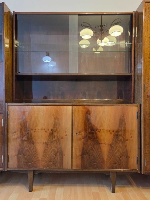 Meble PRL (połysk ciemne) do salonu (zestaw 3 modułów )