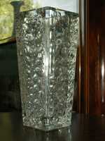 Kultowy wazon z l.70ych krople rosy szkło prasowane J. Drost Ząbkowice