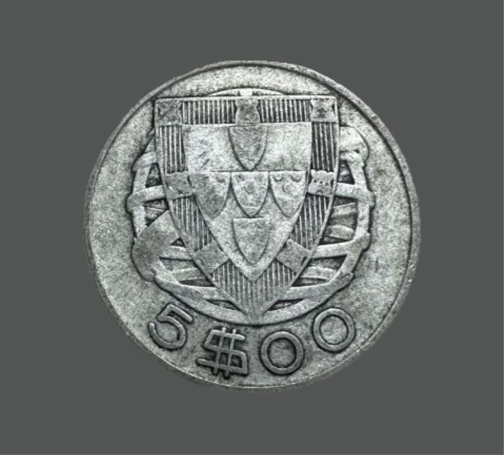 Moeda Portugal 5 escudos 1951