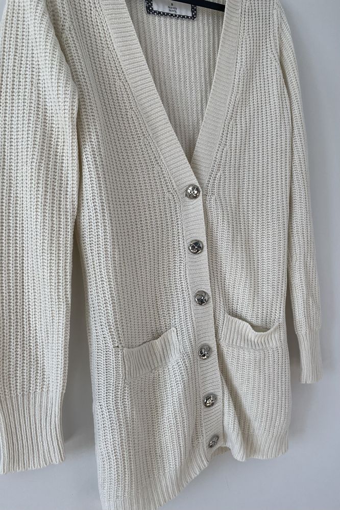 Sweter, kardigan rozpinany kremowy