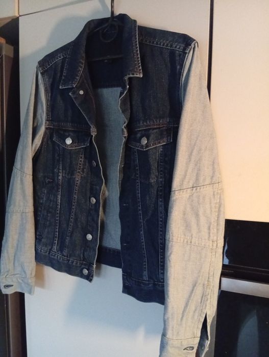 kurtka jeansowa dwukolorowa marki h&m