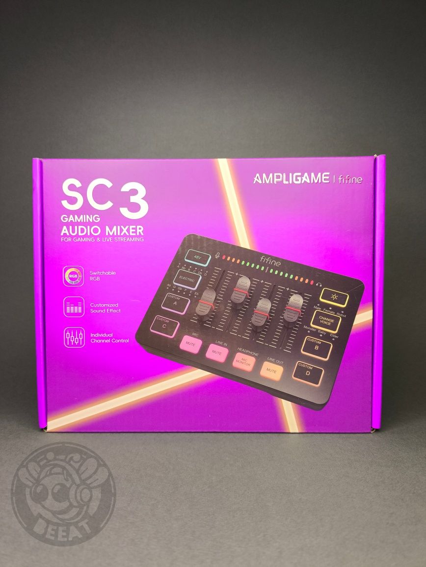‼️Fifine SC3 - Мікшер XLR, аудіоінтерфейс для стримів + гарантія 90 дн