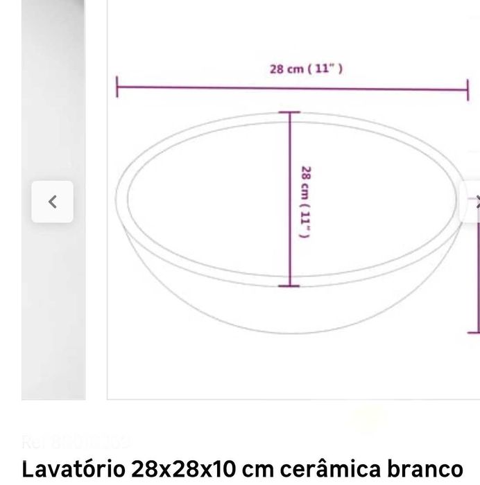 1 Lavatórios de pousar 28x28x19