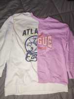Camisola rosa e branca