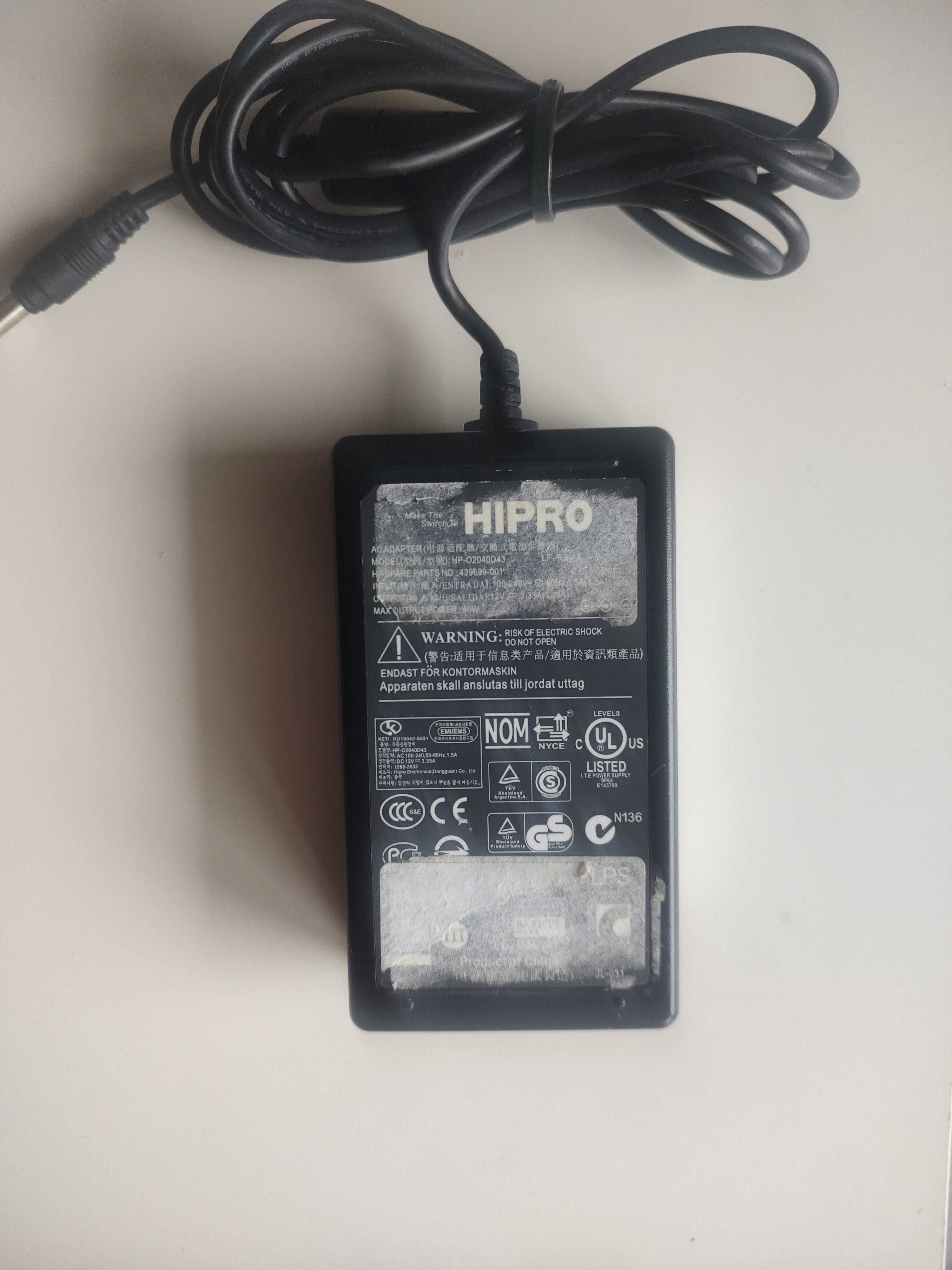 Zasilacz Hipro 12 v 3.33A HP-02040D43