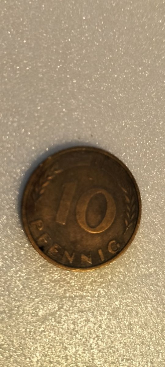 10 Pfennig -1950r-moneta kolekcjonerska.