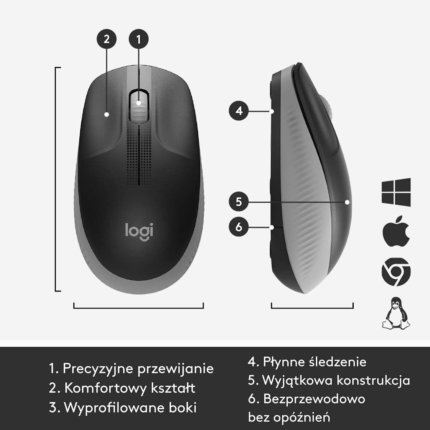 Logitech M190 mysz bezprzewodowa PC laptop