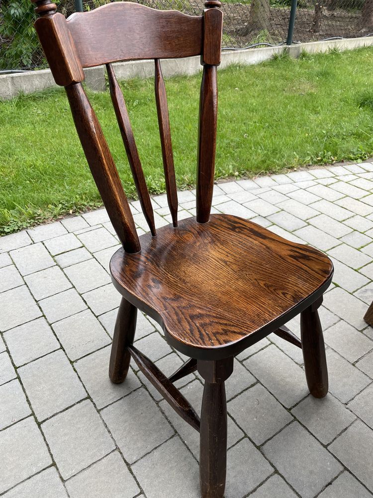 Stół holenderski, 4 krzesła, Dąb