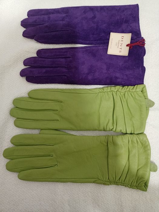 Перчатки женские кожаные яркие на подкладке