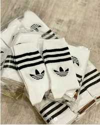 Skarpetki Adidas Białe 4 + Czarne 4 pary 36-39r