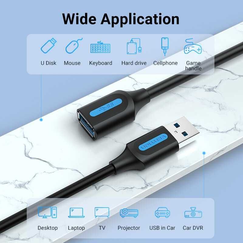 Cabo Extensor USB 3.0 5Gbps 3Metros