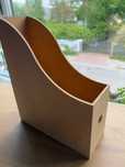 IKEA KNUFF – 2 × drewniany stojak na czasopisma, surowe MDF