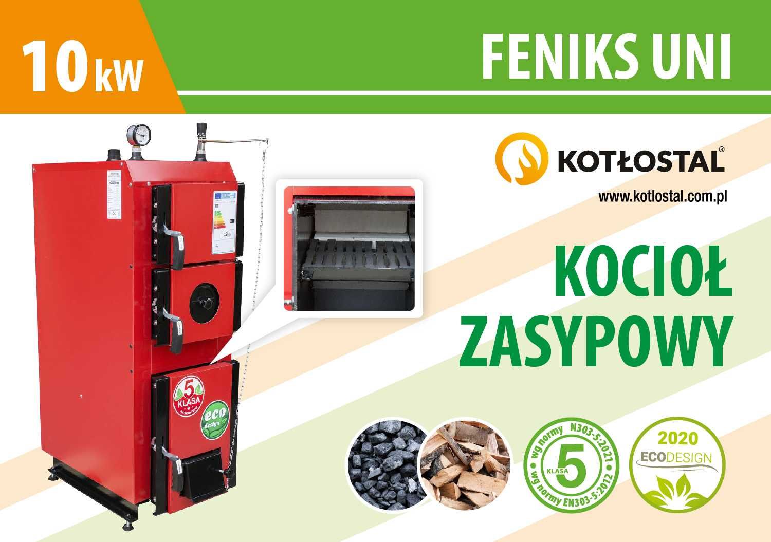 Kocioł zasypowy Feniks UNI 10 kW