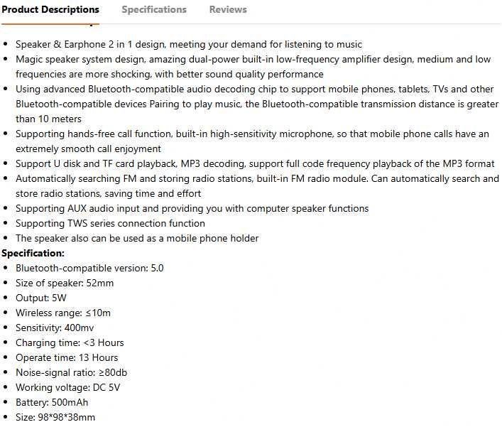 Coluna Bluetooth TG808 com headphones