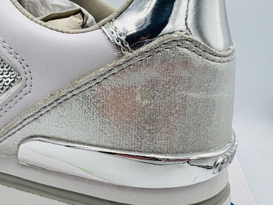 ‼️Nowe oryginalne sneakersy trampki GUESS białe srebrne 37 AZ 058