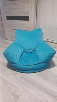 Fotel dla dziecka z velvetu , Ceba Baby, niebieski