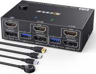 Przełącznik KVM USB 3.0 Dual Monitor HDMI +Displayport