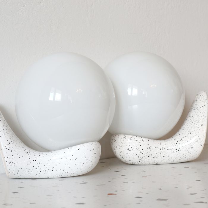 Kinkiety ceramiczne Ł-1 Łaszkiewicz Kościan Łask vintage retro PRL