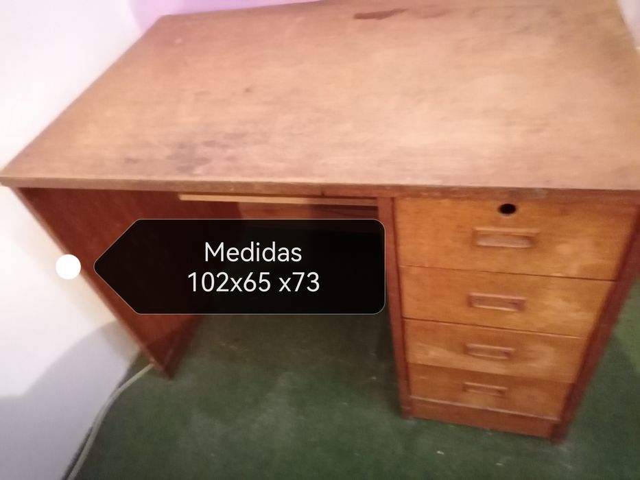 Secretaria em madeira maciça 168x65